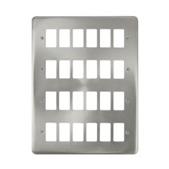 Click Deco Plus DPSC20524 24 Gang GridPro Frontplate Satin Chrome