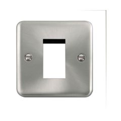 Click Deco Plus DPSC310 1 Gang New Media Unfurnished Plate - 1 Aperture Satin Chrome