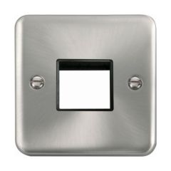 Click Deco Plus DPSC402BK 1 Gang MiniGrid Unfurnished Plate - 2 Apertures Satin Chrome