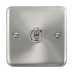 Click Deco Plus DPSC421 10AX 1 Gang 2 Way Toggle Plate Switch Satin Chrome
