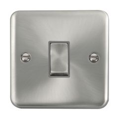 Click Deco Plus DPSC425GY 10AX 1 Gang Intermediate Plate Switch Satin Chrome