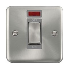 Click Deco Plus DPSC501GY 50A 1 Gang DP Plate Switch With Neon Satin Chrome