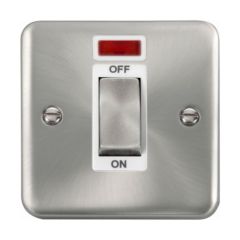 Click Deco Plus DPSC501WH 45A 1 Gang DP Plate Switch With Neon Satin Chrome