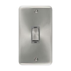 Click Deco Plus DPSC502GY 50A 2 Gang (Vertica) DP Plate Switch Satin Chrome