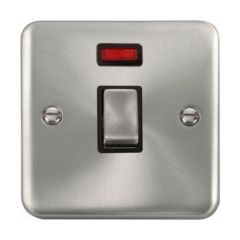 Click Deco Plus DPSC723BK 20A DP Plate Switch With Neon Satin Chrome