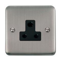 Click Deco Plus DPSS038BK 5A Round Pin Socket Outlet Stainless Steel