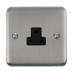 Click Deco Plus DPSS039BK 2A Round Pin Socket Outlet Stainless Steel