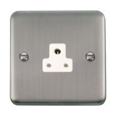 Click Deco Plus DPSS039WH 2A Round Pin Socket Outlet Stainless Steel