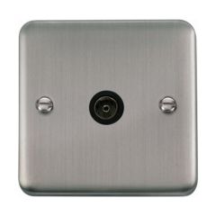 Click Deco Plus DPSS065BK Single Non-Isolated Coaxial Outlet Stainless Steel
