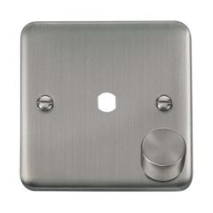 Click Deco Plus DPSS140PL 1 Gang Unfurnished Dimmer Plate & Knob (650W Max) - 1 Aperture Stainless Steel