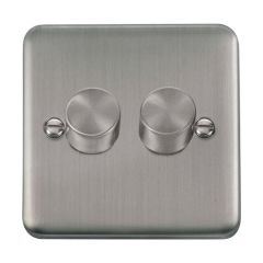 Click Deco Plus DPSS162 2 Gang 2 Way 100W Dimmer Switch Stainless Steel