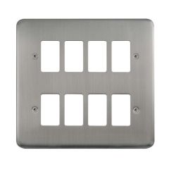 Click Deco Plus DPSS20508 8 Gang GridPro Frontplate Stainless Steel