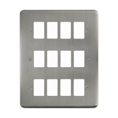 Click Deco Plus DPSS20512 12 Gang GridPro Frontplate Stainless Steel