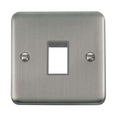 Click Deco Plus DPSS401GY 1 Gang MiniGrid Unfurnished Plate - 1 Aperture Stainless Steel