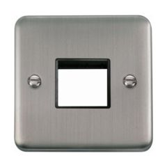 Click Deco Plus DPSS402BK 1 Gang MiniGrid Unfurnished Plate - 2 Apertures Stainless Steel