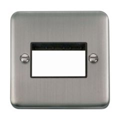Click Deco Plus DPSS403BK 1 Gang MiniGrid Unfurnished Plate - 3 Apertures Stainless Steel