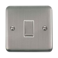 Click Deco Plus DPSS411WH 10AX 1 Gang 2 Way Plate Switch Stainless Steel