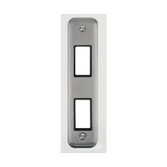 Click Deco Plus DPSS472BK 2 Gang MiniGrid Unfurnished Architrave Plate - 2 Apertures Stainless Steel