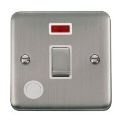 Click Deco Plus DPSS523WH 20A DP Plate Switch With Optional Flex Outlet With Neon Stainless Steel