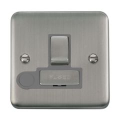 Click Deco Plus DPSS551GY 13A DP Switched FCU With Optional Flex Outlet Stainless Steel