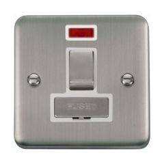 Click Deco Plus DPSS752WH 13A DP Switched FCU With Neon Stainless Steel