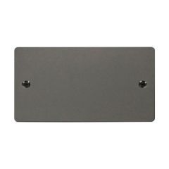 Click Define FPBN061 2 Gang Blank Plate Black Nickel