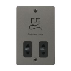 Click Define FPBN100BK 115V/230V Dual Voltage Shaver Socket Outlet Black Nickel