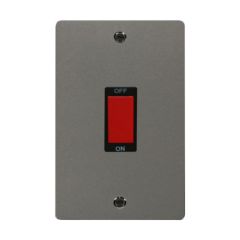 Click Define FPBN202BK 45A 2 Gang (Vertical) DP Plate Switch Black Nickel