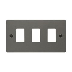 Click Define FPBN20403 3 Gang GridPro Frontplate Black Nickel