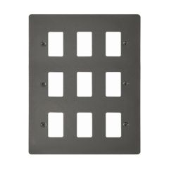 Click Define FPBN20509 9 Gang GridPro Frontplate Black Nickel