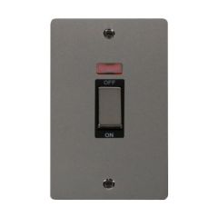 Click Define FPBN503BK 45A 2 Gang (Vertical) DP Plate Switch With Neon Black Nickel