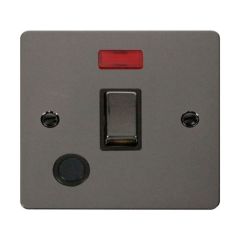 Click Define FPBN523BK 20A DP Plate Switch With Optional Flex Outlet With Neon Black Nickel