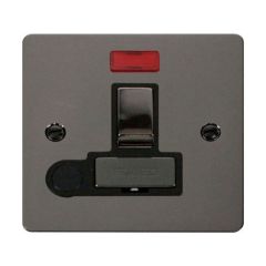 Click Define FPBN552BK 13A DP Switched FCU With Neon & Optional Flex Outlet Black Nickel