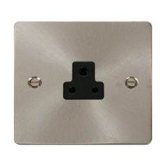Click Define FPBS039BK 2A Round Pin Socket Outlet Brushed Stainless