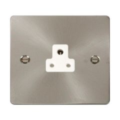 Click Define FPBS039WH 2A Round Pin Socket Outlet Brushed Stainless