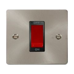 Click Define FPBS200BK 45A 1 Gang DP Plate Switch Brushed Stainless
