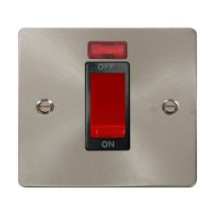 Click Define FPBS201BK 45A 1 Gang DP Plate Switch With Neon Brushed Stainless