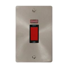 Click Define FPBS203BK 45A 2 Gang (Vertical) DP Plate Switch With Neon Brushed Stainless
