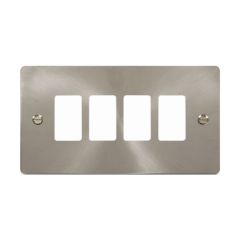 Click Define FPBS20404 4 Gang GridPro Frontplate Brushed Stainless
