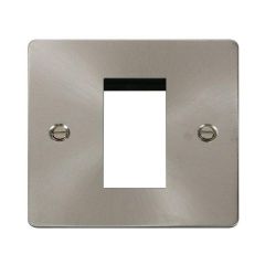 Click Define FPBS310 1 Gang New Media Unfurnished Plate - 1 Aperture Brushed Stainless