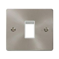 Click Define FPBS401WH 1 Gang MiniGrid Unfurnished Plate - 1 Aperture Brushed Stainless