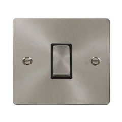 Click Define FPBS411BK 10AX 1 Gang 2 Way Plate Switch Brushed Stainless