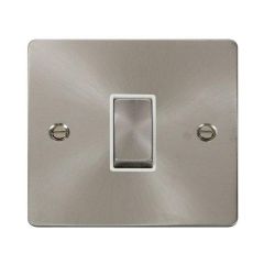 Click Define FPBS411WH 10AX 1 Gang 2 Way Plate Switch Brushed Stainless