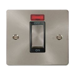 Click Define FPBS501BK 45A 1 Gang DP Plate Switch With Neon Brushed Stainless