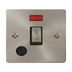 Click Define FPBS523BK 20A DP Plate Switch With Optional Flex Outlet With Neon Brushed Stainless