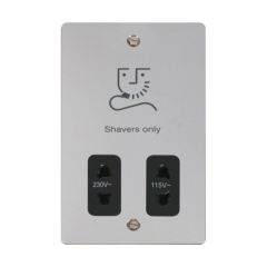 Click Define FPCH100BK 115V/230V Dual Voltage Shaver Socket Outlet Chrome