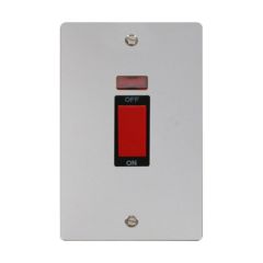 Click Define FPCH203BK 45A 2 Gang (Vertical) DP Plate Switch With Neon Chrome