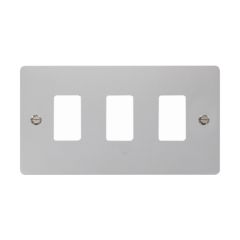 Click Define FPCH20403 3 Gang GridPro Frontplate Chrome