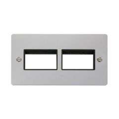 Click Define FPCH406BK 2 Gang MiniGrid Unfurnished Plate - 2 x 3 Apertures Chrome