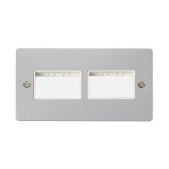 Click Define FPCH406WH 2 Gang MiniGrid Unfurnished Plate - 2 x 3 Apertures Chrome